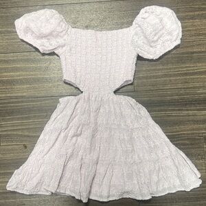 Katie J NYC Light Purple Puff Sleeve Dress